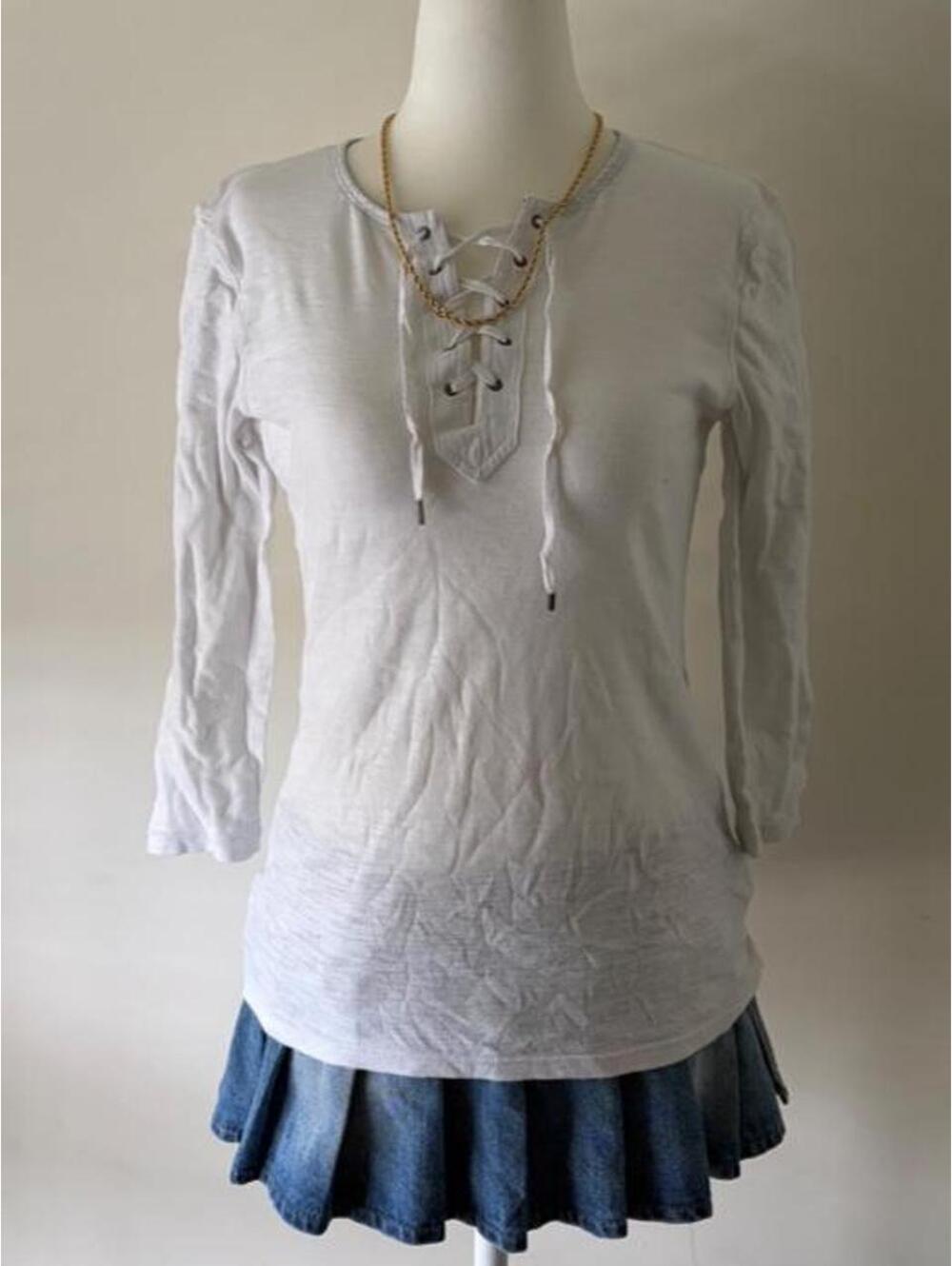 Vintage Inspired White Lace-Up Top | Y2K Boho Fairycore